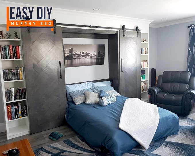 Full Size DIY Murphy Bed Hardware Kit – Horizontal Wall Bed for Space-Saving - Budget-Friendly DIY Setup -Made in USA -Hide Away Design with Full Murphy Bed Hardware - Bed Lift Mechanism - Pull Down