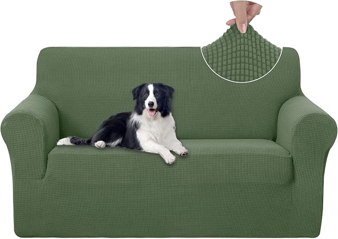 U-NICE HOME Loveseat Cover Stretch Couch Cover Sofa Slipcover, Loden Frost | 2 by U-NICEHOME