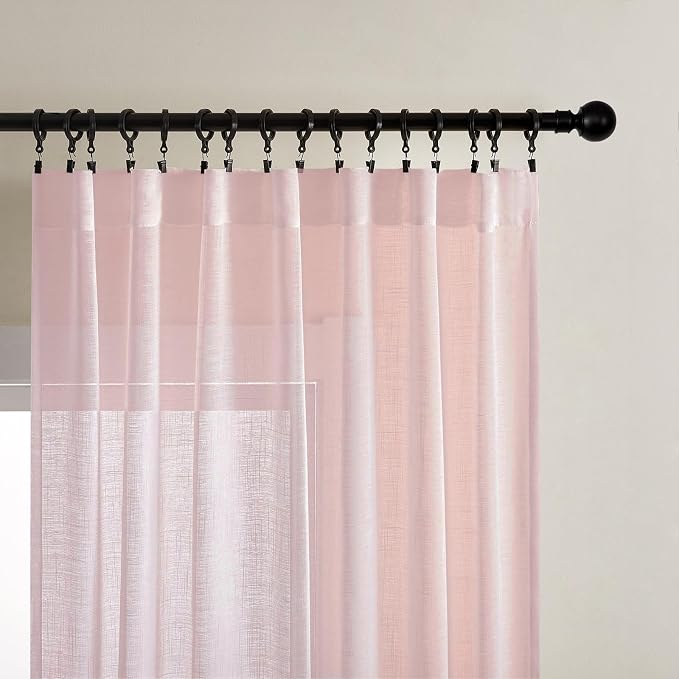Joydeco Sheer Curtains 72 Inches Long, Window Curtains Privacy Assured - Image 2