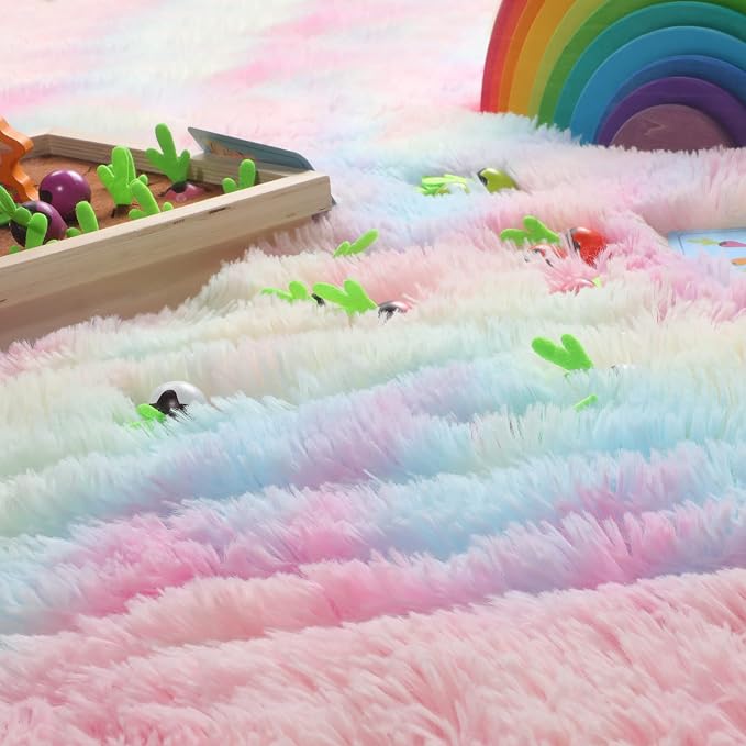 9x12 Rainbow Large Area Rug, Plush Rugs - Image 9