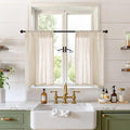 BGment 30 Inch Linen Curtains, Small Drapes Natural Semi Sheer Lightweight by BGment