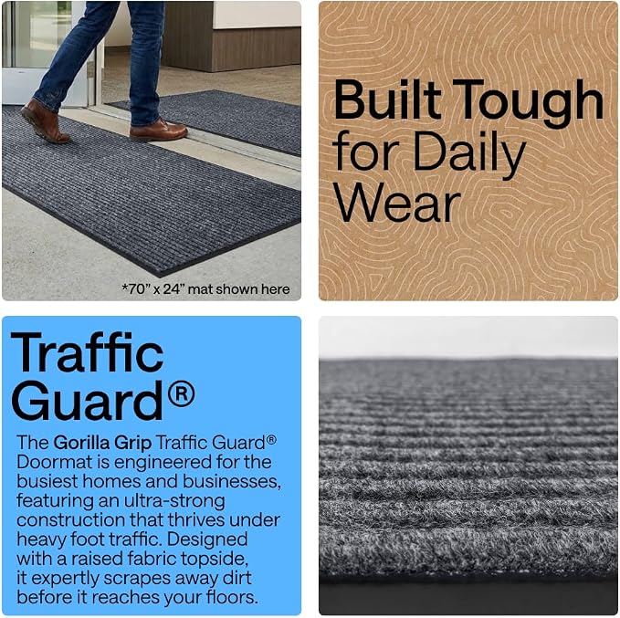 GORILLA GRIP Waterproof Traffic Guard Door Mat, Indoor Outdoor Durable Entryway - Image 3