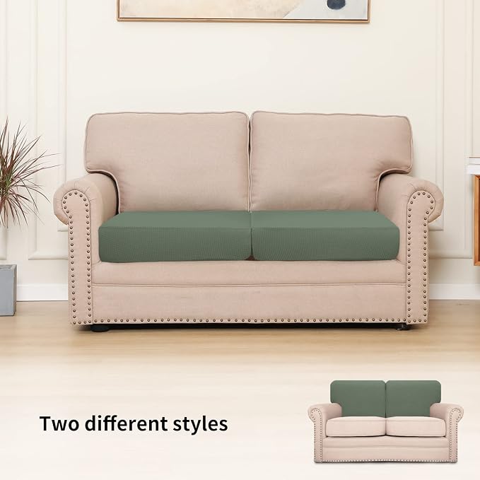 Easy-Going Stretch 2 Pieces Loveseat Couch Cushion Cover - Image 2