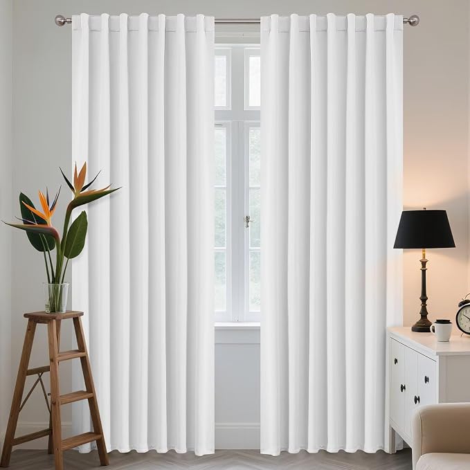 Joydeco 96 Inch 60% Blackout Curtains 2 Panels, Semi Sheer Blackout Curtains by JOYDECO