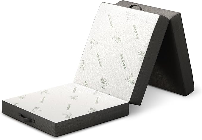 Cozzzi Trifold Foldable Mattress for Floor and Traveling with Removable Cover - Lightweight and Portable Foldable Mattress for Adults & Kids - Compact and Easy to Storage (75in x 25in x 4in)