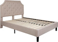 Flash Furniture Brighton Full Size Tufted Upholstered Platform Bed in Beige Fabric