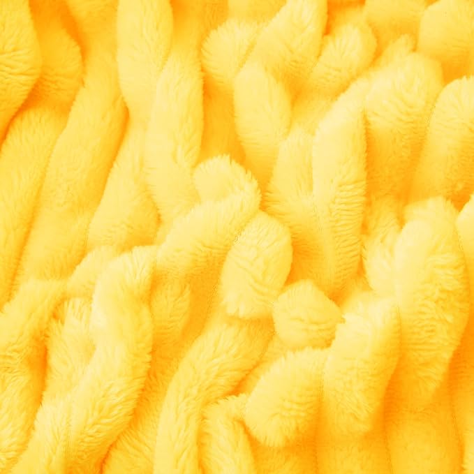 Bright Yellow Fleece Throw Blanket 60”×80” - Image 5