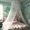 Eimilaly Lace Bed Canopy Mosquito Netting, Princess Bed Canopy for Girls Room Decor, White/Single Door