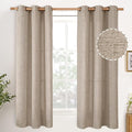 YoungsTex Oatmeal Linen Semi Sheer Curtains 42X63 Inch Long by YoungsTex