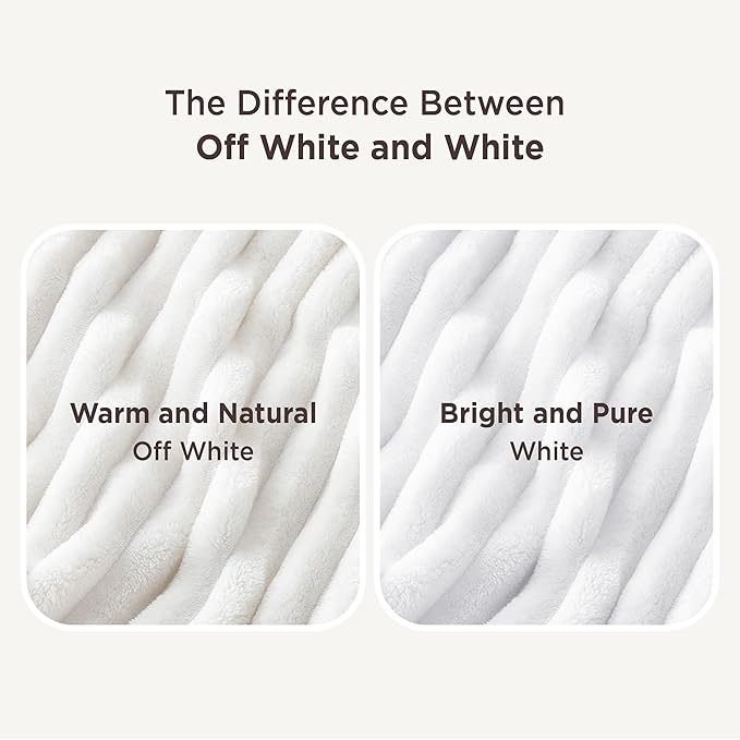Bedsure GentleSoft Twin XL Blanket for Bed - Cozy Soft Blankets for Women, Cute Small Fleece Throws for Girls, Graduation Decorations Gift for Her Him School Dorm, Off White, 66x90 Inches