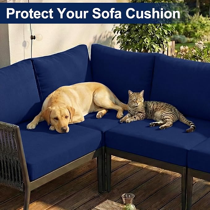 Smiry Waterproof Patio Cushion Covers, Stretch Outdoor Furniture Covers | Couch - Image 8
