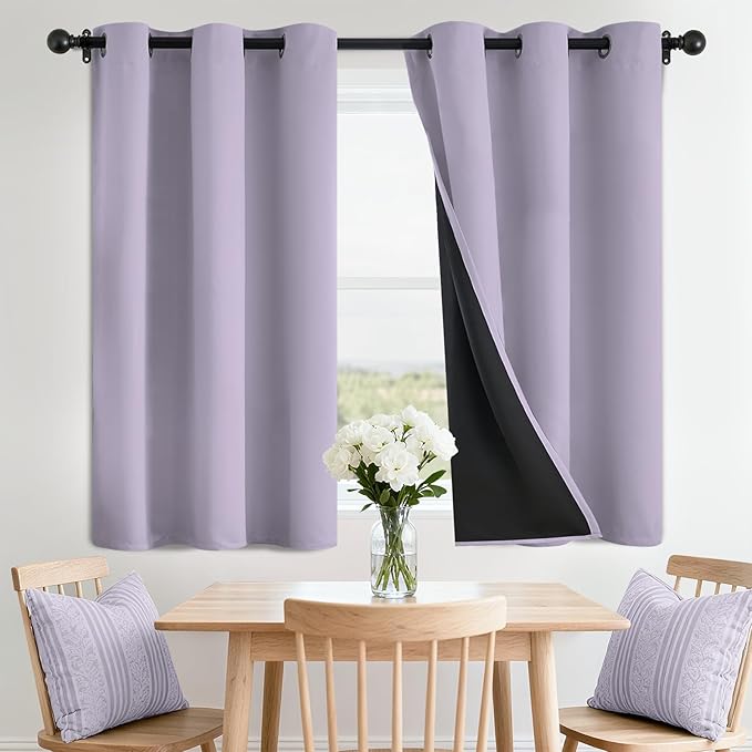 SimpleHome Lilac 100% Blackout Curtains Room Darkening Living Room 36 Inch | by SimpleHome