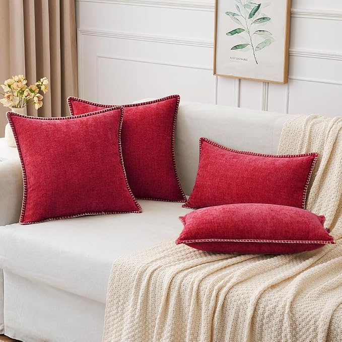 MIULEE Decorative Couch Throw Pillow Covers 20x20 Inch Red 2 Pack | Summer - Image 8