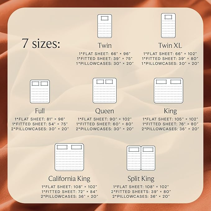 LuxClub 4 PC California King Size Sheet Set Deep Pockets Wrinkle Free Cooling Sheets Machine Washable Hotel Bedding Silky Soft - Autumn Orange California King