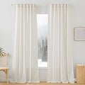 RYB HOME Farmhouse Boho Linen Sheer Curtains 90 inches Long by RYBHOME