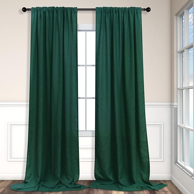 Dark Green Curtains 108 Inches Long - Image 9