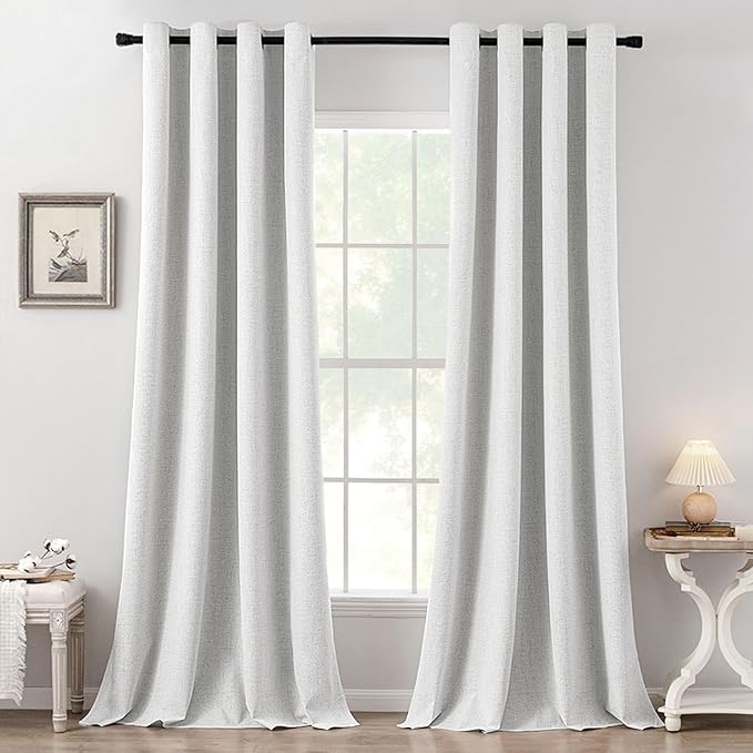 MIULEE 100% Blackout Linen Curtains by MIULEE