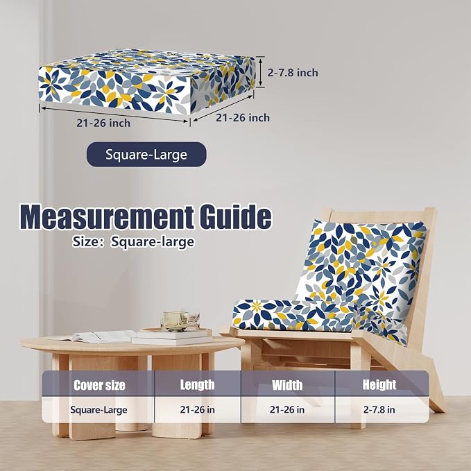 8Pcs Outdoor Cushion Covers, Stretch Patio Furniture Couch Chair Slipcovers | - Image 2