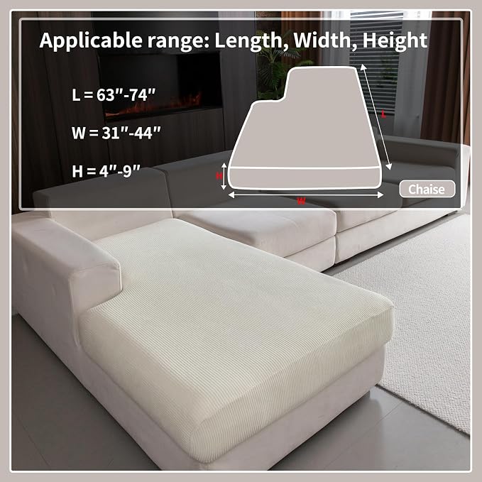OHSIO Sectional Couch Covers, Wear Resistant Stretch Sofa Covers Washable Soft - Image 2
