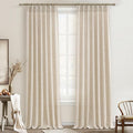 PleatedDrapes 96 Inch Curtains 2 Panel Set, Modern Linen Pleat Back Tab Dining by PleatedDrapes