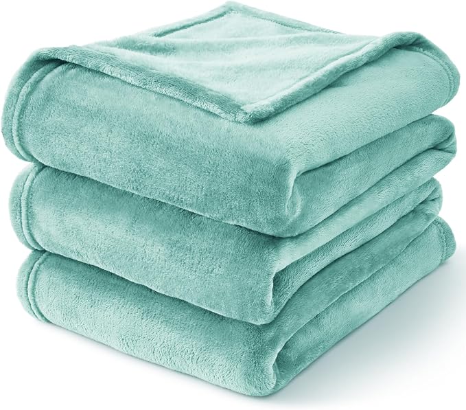 BEDELITE Fleece Blanket Soft Plush Twin Size Blanket Haze Blue 60"x80" | Ultra - Image 9