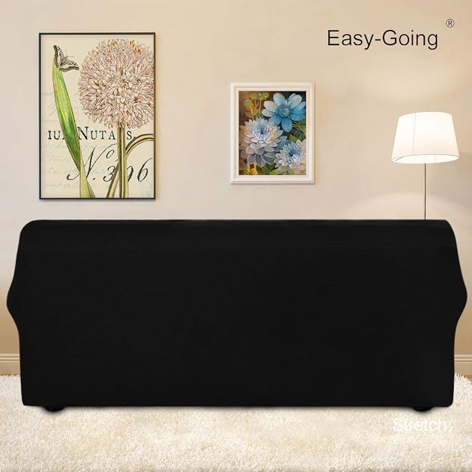 Easy-Going Stretch Oversized Sofa Couch Slipcover Washable Black | 1-Piece - Image 4