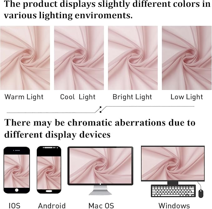 Blush Pink Sheer Curtains 72 Inches Long 2 Panels, Lightweight Dual Rod Pockets - Image 6
