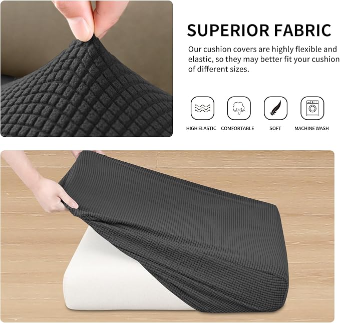 Easy-Going Stretch 2 Pieces Couch Cushion Cover - Image 5