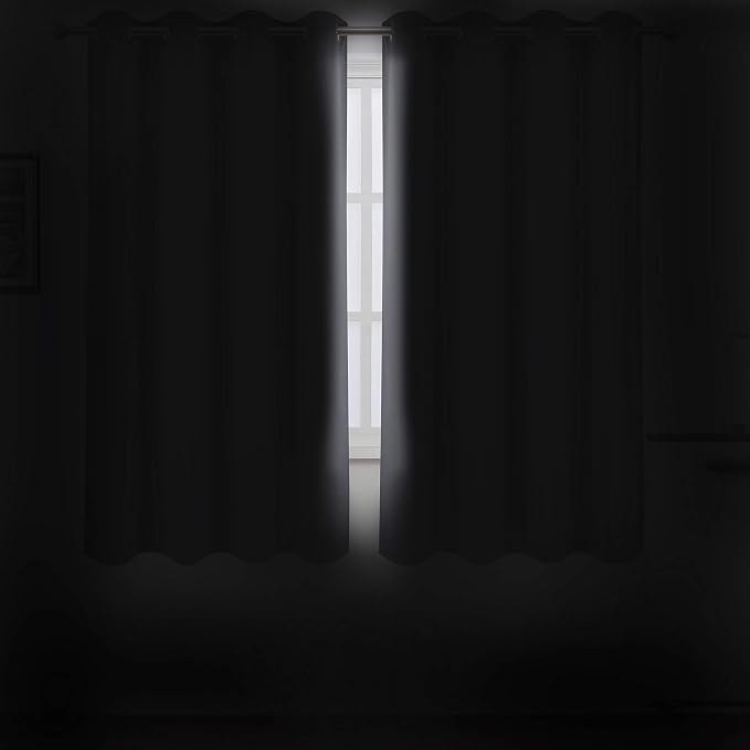 Grey Blackout Curtains 52 x 63 Inch/Gray Curtains Set of 2 Panels/Room - Image 3
