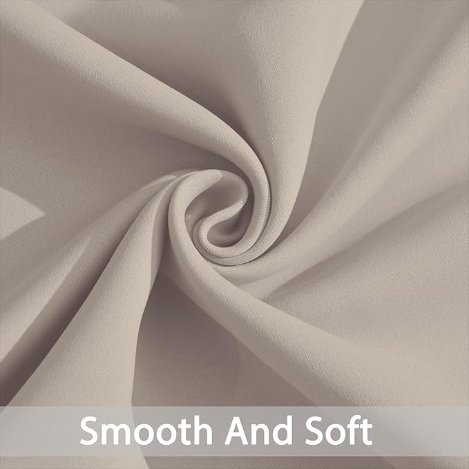 Yakamok Room Darkening Curtains 52x63 inch Length Natural-Living Room | 2 panels - Image 5