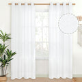 YoungsTex White Linen Semi Sheer Curtains 80 Inch Length by YoungsTex