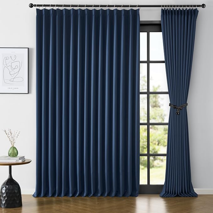 Extra Width Patio Sliding Door Curtains 84 Inch Long 2 Panels, 100 x 84 by KEQIAOSUOCAI