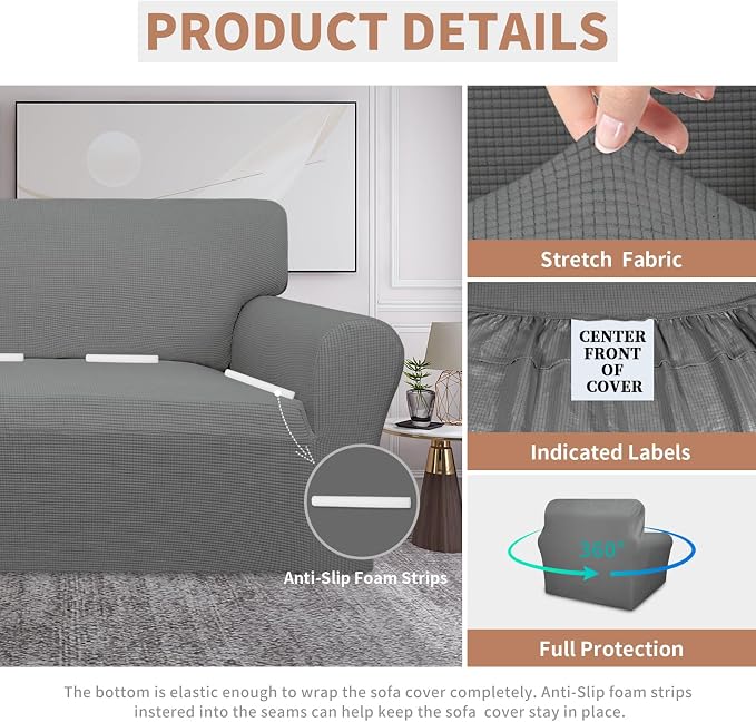 Easy-Going 100% Waterproof Chair Couch Cover, Stretch Jacquard Sofa Cover | - Image 4