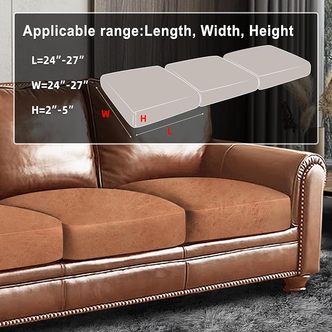 ANARACHON Leather Look Couch Cushion Covers Sofa Seat Slipcovers Sets Couches - Image 3