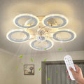 Modern Ceiling Fan with Light, 20" Personality Geometric Ceiling Fan with Lights and Remote, Ceiling Fan for Living Room Bedroom Kitchen
