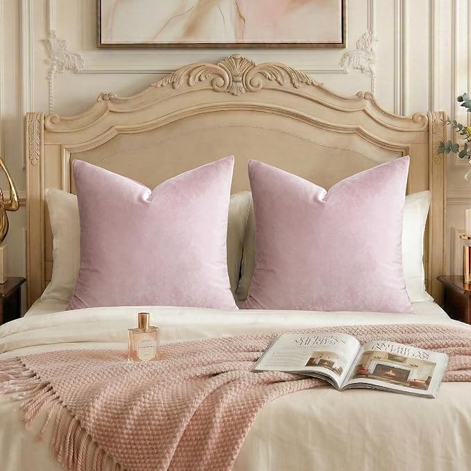 GIGIZAZA Sweet Lilac Velvet Throw Pillow Covers Big 26x26 Pack of 2 | by GIGIZAZAFocusingonhomedecoration