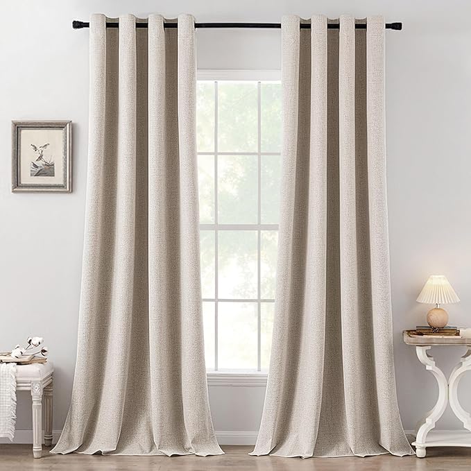 MIULEE 100% Blackout Linen Curtains by MIULEE