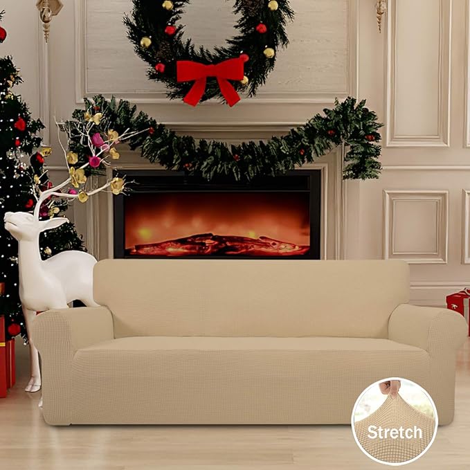 Easy-Going Stretch Oversized Sofa Couch Slipcover Washable Sand | 1-Piece Extra - Image 2