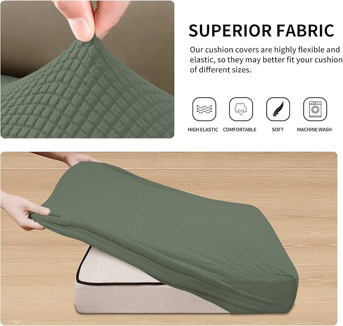 Easy-Going Stretch 3 Pieces Couch Cushion Cover - Image 5