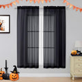 Voile Sheer Window Privacy Curtains, Rod Pocket Elegant Airy Sheer Curtains by OVZME