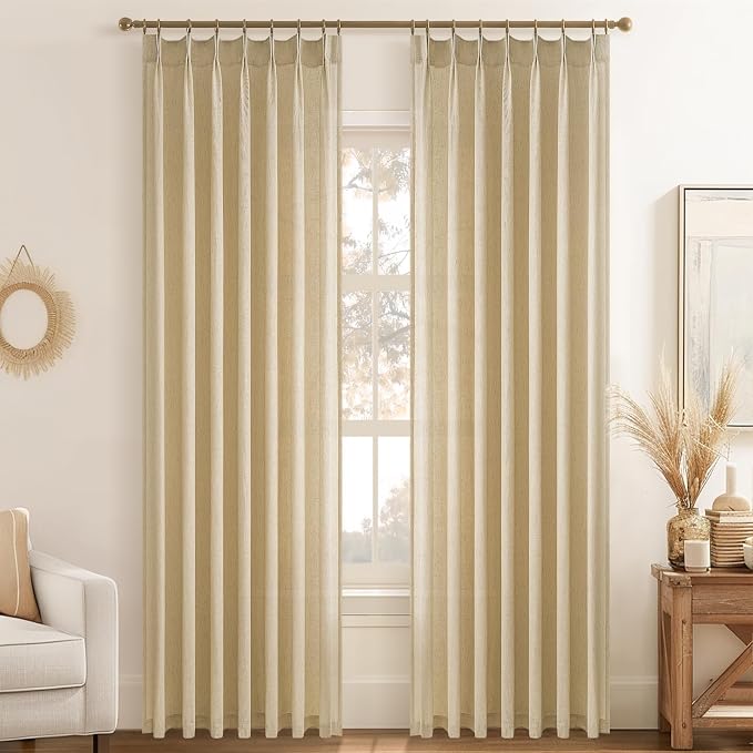 Pinch Pleated 92 Inch Curtains 2 Panels - Image 8