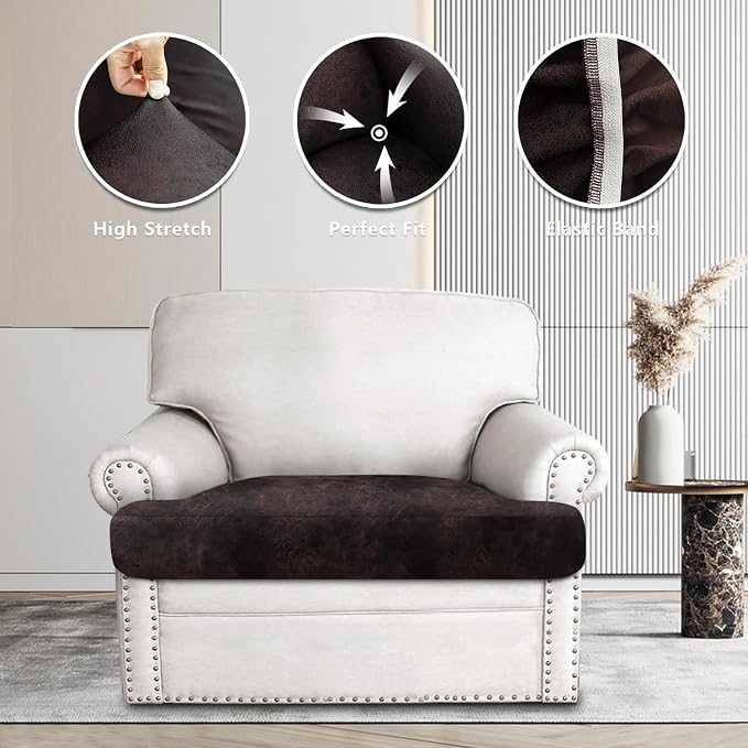 ANARACHON Leather Look Couch Cushion Covers Sofa Seat Slipcovers Sets Couches - Image 6