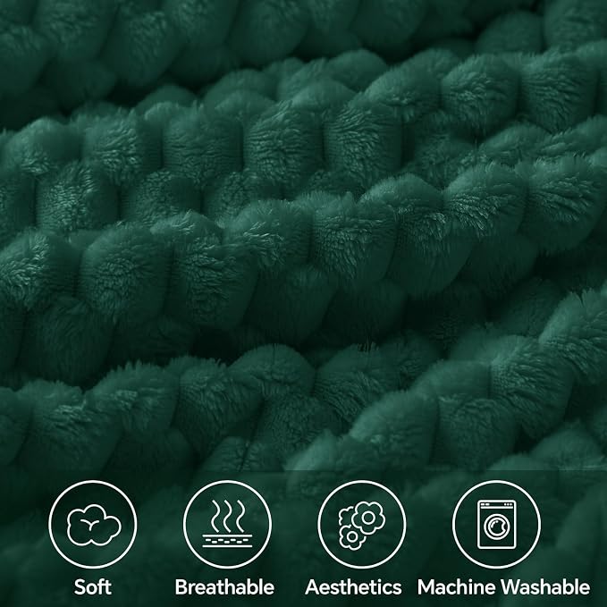 BEDELITE Dark Green Twin Blanket - Image 3