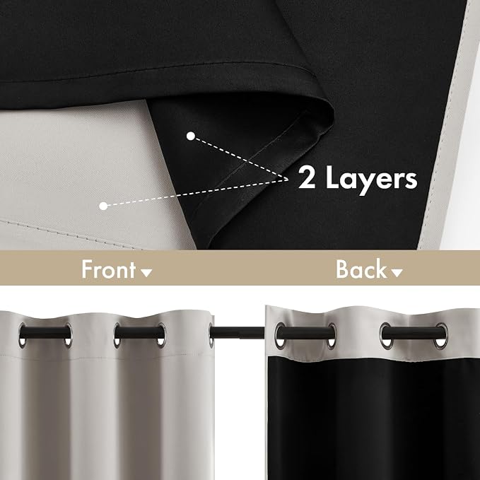 MIULEE Stone 100% Blackout Curtains - Image 3