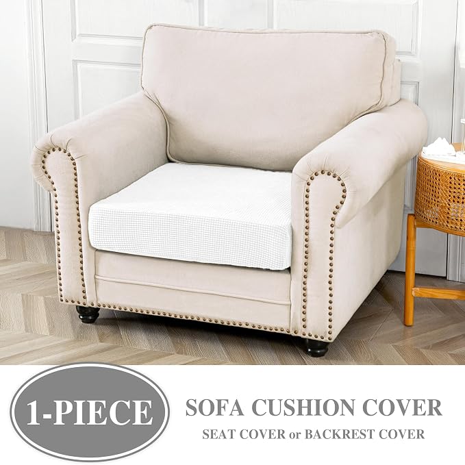 LA MEACK Couch Cushion Cover Seat Cushion Cover Stretch Armchair Cover Separate - Image 2