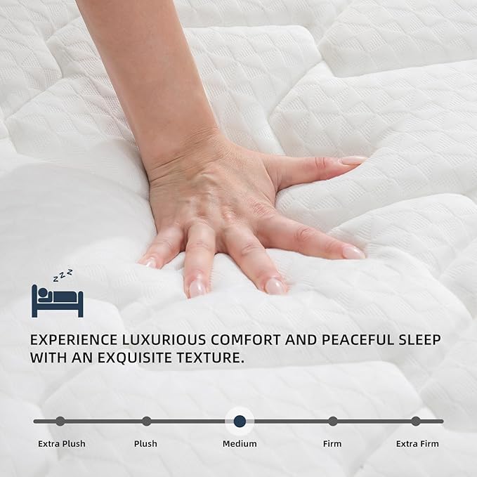 Twin Mattress | 10 Inch Twin Size Hybrid Mattresses in a Box | Medium Firm Memory Foam and Individual Pocket Springs | Fiberglass Free Bed Matress | Breathable | CertiPUR-US