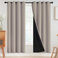 SimpleHome Natural 100% Blackout Curtains Room Darkening Living Room 72L | by SimpleHome