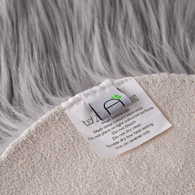Ashler Faux Fur Rug, Fluffy Shaggy Area Rug Ultra Soft 3 x 3 Feet Round Fur - Image 8