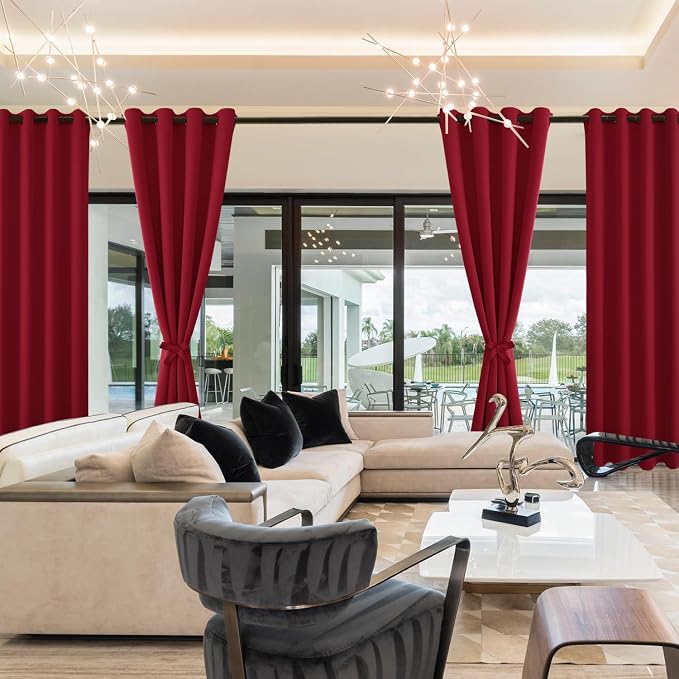 RV Blackout Curtains for Bedroom, 52 x 36 Inches Long Christmas Red | Thermal - Image 7