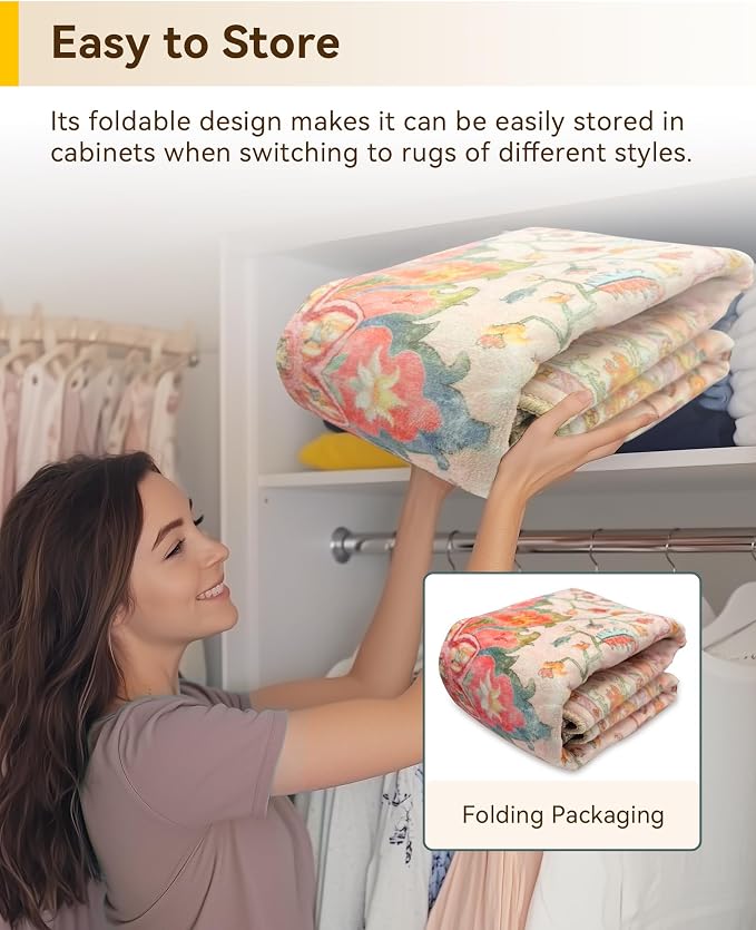 RELEANY Washable Area Rug, Small 2'x4', Water Repellent, Pet Friendly, Vintage - Image 4